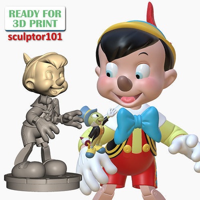 ventilator kunst schritt of pinocchio menschenskind cartoons 3d druckbar miniatur karikatur charakter statue miniaturen figuren 3dprint disney jiminycricket niedlich kricket sammlerstücke skulpturen 3d print model - Mito3D