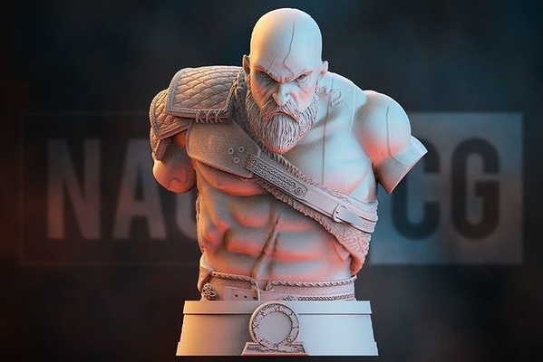 fan arte kratos dio of guerra fallimento greco vichingo odino guerriero armatura eroe atreo video gioco sculture 3d print model - Mito3D