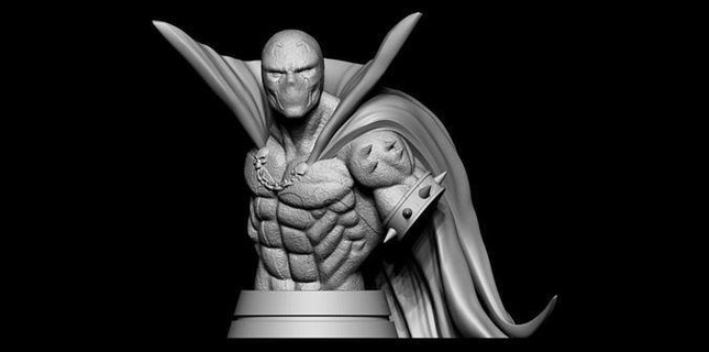 fan art spawn - bust comic image devil monster demon angel warrior statue superheroes hero antihero sculptures 3d print model - Mito3D