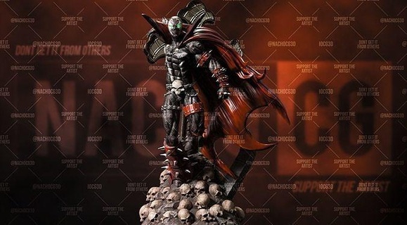 fan art spawn - statue comic monster demon angel warrior superheroes hero antihero sculptures 3d print model - Mito3D