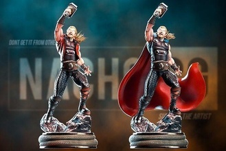 fan art thor - statue 4 in 1 thunder god marvel comics avengers iron man captain america love jane mighty sculptures 3d print model - Mito3D