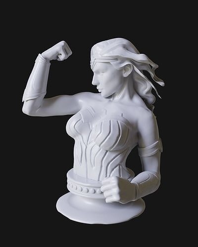 fan art wonder woman gal gadot sculpture dc superhero comics character marvel hero wonderwoman bust cartoon sculptures 3d print model - Mito3D