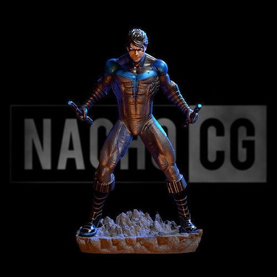 arte fan ala noche estatua único versión batman robin superhéroe familia murciélagos bufón dc arkham cómic héroe superhombre arte esculturas 3d print model - Mito3D