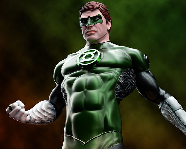 arte fan hal jordán verde linterna estatua batman superhombre anillo cuerpo policía dc cómic maravilla mcu dcu súper héroe hombre araña acero esculturas 3D print model - Mito3D