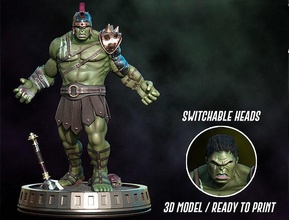 fanart hulk - gladiator version marvel avenger superhero planet hero comics green villain human anatomy ironman mcu warrior weapon helmet art sculptures 3d print model - Mito3D