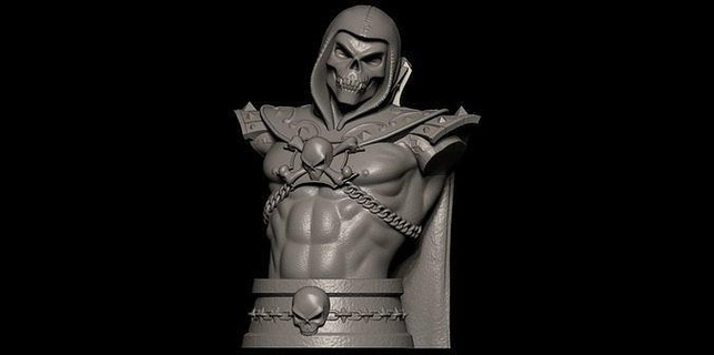 fanart skeletor - masters universe bust man heman comic netflix super hero champion warrior 80 art sculptures 3d print model - Mito3D