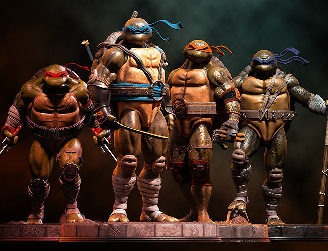 fanart tmnt Toplamak ergen mutant ninja kaplumbağalar Leonardo Raphael Michelangelo Donatello kaplumbağa Japonya samuray savaşçı süper kahraman komik Sanat heykeller 3D print model - Mito3D