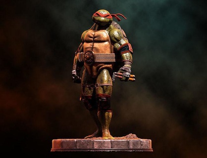 fan art tmnt michelangelo statua tartaruga ninja guerriero Leo comico 90 80 mutante ralph donnie samurai Giappone nunchuk Mike mikey arte sculture 3d print model - Mito3D