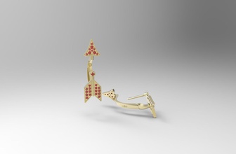 fantezi art deco ok küpe takı yazdırılabilir mücevher altın Gümüş elmas Bu Roma sanat platin taşlar moda giyim valentine klasik hediye 3d print model - Mito3D