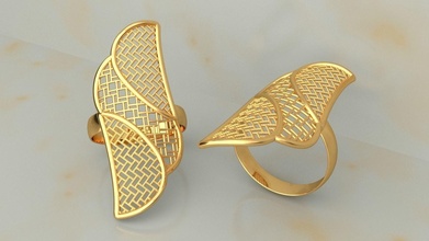 fantasia baguette squillare donne oro argento gioiello gioielleria brillante moda nozze Smalto stampabile gemma anelli 3d print model - Mito3D