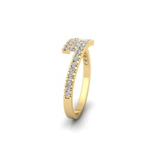 lujoso banda anillo 3d modelo joya Boda compromiso joyería imprimible diamante oro Moda libra esterlina blanco brillante plata vestir solitario impresión belleza anillos 3d print model - Mito3D