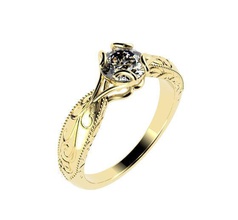 diseñador solitario anillo anillos lujoso hermoso joyería joya 3ddesign 3dp 3dprinting diseño único imprimible oro grabado cableado compromiso bodas 3d print model - Mito3D