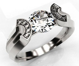 designer concave band ring rings jewelry fancy unique diamond jewellery design 3ddesign 3d 3dp 3dprinting printable diamondring designerring engagementring weddingring 3d print model - Mito3D
