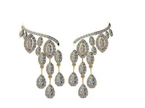 fantasia orecchini signora gioielleria gemma diamante stampabile brillante oro moda bellezza gioiello bianca argento covid 19 protezione risorse 3d print model - Mito3D