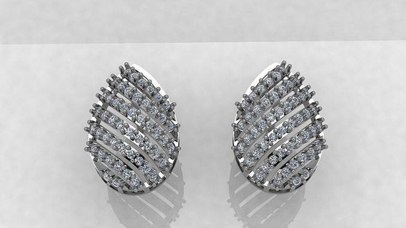 fancy earrings women latest 2 jewel gem engagement wedding jewellery diamond ring silver jewelry gold engagem fashion sterling pendant necklace beauty 3d print model - Mito3D