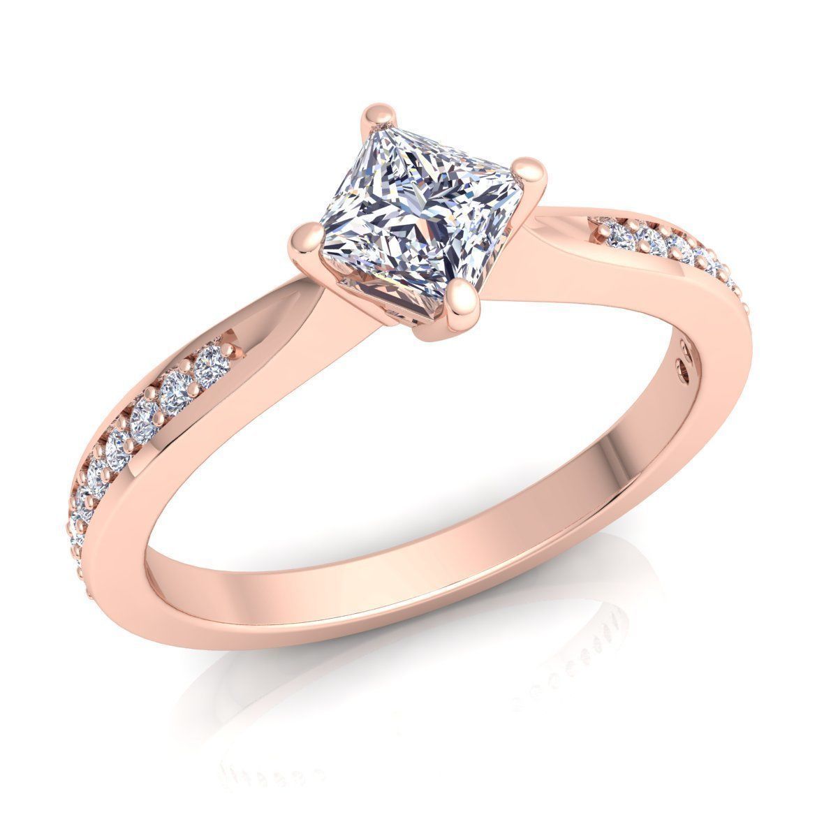 lujoso compromiso anillo joya boda joyería imprimible diamante plata oro enganchar moda canalla libra esterlina blanco belleza anillos 3D print model - Mito3D