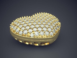 fantasía extravagante único colgante en forma de corazón pequeño diamante la joyería oro joya anillo los anillos boda compromiso el brillante cad gem platino imprimible plata detalle diseño colgantes 3d print model - Mito3D