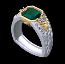 schick Herren Ring Ringe Schmuck Silber Juwel Diamant Hochzeit Engagement Mode Gold Truthahn 3d Modelle 3d print model - Mito3D