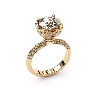fantaisie cerf bague imprimable mode sterling engagem platine bijoux argent diamant or bijou goujat brillant mariage engagement anneaux 3d print model - Mito3D