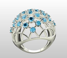 chique senhoras ar malha anel moda luz gema joalheria argolas 3d print model - Mito3D