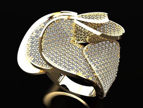 fancy ring Schmuck Phantasie Modelle desing gold Luxus Silber gem Ringe 3d print model - Mito3D