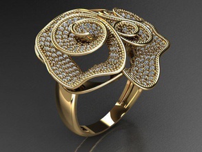 elegante anillo la joyería perfecto de fantasía lujo gem oro plata diseño las joyas 3d rhino brillante los anillos 3d print model - Mito3D