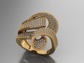 elegante anillo la joyería de lujo plata gem brillante blanco diamante oro las joyas modelos diseño 3d rhino los anillos 3d print model - Mito3D