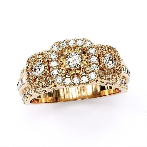 schick Ring druckbar Mode Sterling engagem Platin Schmuck Silber Diamant Gold Juwel cad brillant Hochzeit Engagement Ringe 3D print model - Mito3D