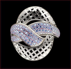 fantasia squillare 3d stampa modello oro argento fantasiaring gioielleria sterlina anelli moda gemma brillante bellezza diamante 3d print model - Mito3D