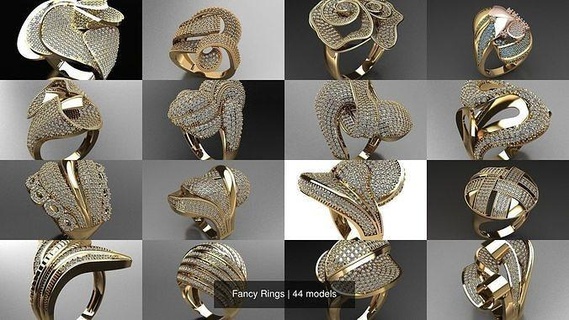 schick Ringe desing Schmuck Ring Silber Gold 3d Modelle Fantasie 3d print model - Mito3D