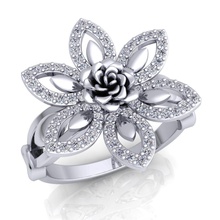 rosa squillare gioiello nozze fidanzamento gioielleria stampabile diamante argento oro engagement moda sterlina bianca bellezza anelli 3d print model - Mito3D