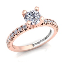 lujoso solitario anillo joya Boda compromiso joyería imprimible diamante plata oro Moda libra esterlina blanco belleza impresión enganchar anillos 3d print model - Mito3D