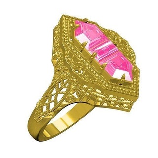 lujoso Roca filigrana Arte deco compromiso anillo joyería joya oro diseño diamante imprimible 3d canalla personalizar Boda plata Moda colgantes 3d print model - Mito3D