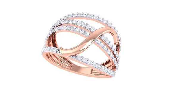 lujoso elegante anillo 3dm stl obj fbx renders detalles joyería joya banda mujer precioso Boda oro imprimible diamante Moda anillos abultar colección compromiso solitario 3d print model - Mito3D