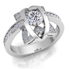 schick jahrgang diamant ring juwel hochzeit engagement schmuck druckbar silber gold mode engagem sterling schönheit halskette cad ringe 3d print model - Mito3D