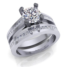 schick Hochzeit einstellen Juwel Engagement Schmuck druckbar Diamant Ring Silber Gold engagem Mode Sterling brillant Weiß Anhänger Halskette 3d print model - Mito3D