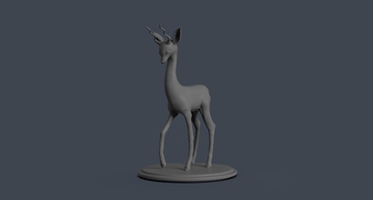 fantasia cervo natura scultura statua decorazione animale 3d zbrush miniature arte sculture creatura animali stilizzato figurine deco 3d print model - Mito3D