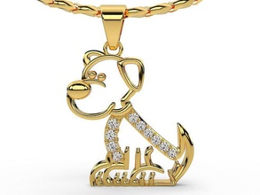 fantasia cane pendente animale gioielleria oro argento diamante sterlina moda bellezza stampabile nozze Fidanzamento amore collana ciondoli 3d print model - Mito3D