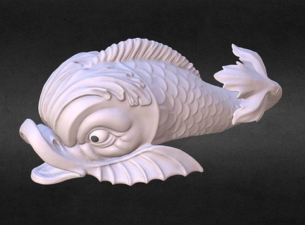 fantasia pesce stilizzato delfino moda figura figurine flipper gioielleria miniature oceano sculture mare in stile Dolfin arte 3d print model - Mito3D