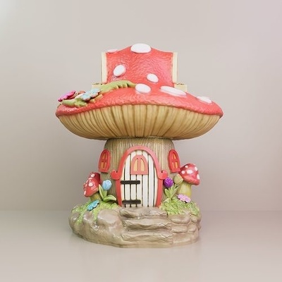 fantasy mushroom house decoration sculpture fairy toy art forest family tree decor 3d print model - Mito3D