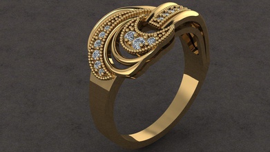 fantasia anello gioielli oro matrimonio argento bianco di diamanti moda anelli 3d print model - Mito3D