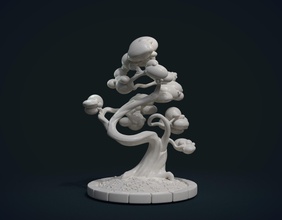 la fantasía de árbol art planta el tronco roble ceniza naturaleza follaje corteza madera bosque las esculturas 3d print model - Mito3D