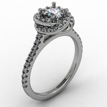 la fantasía retorcida cabeza de anillo joyería gem trenzado el diamante compromiso imprimible los anillos 3d print model - Mito3D