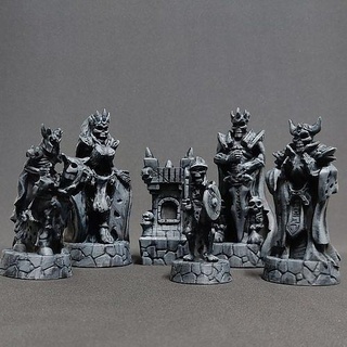 fantasy undead army chess set game monster medieval creature knight king queen tabletop art boardgame character military rpg beast games toys board 3d print model - Mito3D