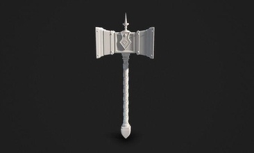 fantasy war hammer magic paladin warhammer medieval knight warrior metal gem game tool weapon melee blunt games toys 3d print model - Mito3D