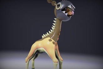 farigiraf evrim oyunlar zürafa pokemon nintendo şekil heykel oyuncak Pokemongo oyuncaklar kül Sanat oyun Pikaçu pokeball tutmak 3d print model - Mito3D