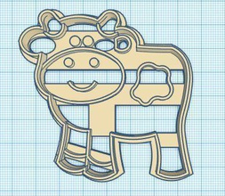 farm animals pig horse cow sheep chik cookie cutter set house little chiken kitchen dining 3d print model - Mito3D