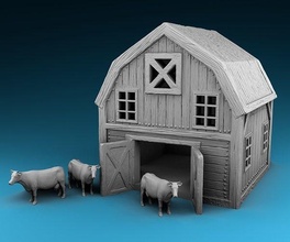 çiftlik ahır inek köy at tarım çiftçilik memeli çiftçi mimari bina sığır kırsal köylü kovboy hayvan massey ekme makinesi ferguson ev 3d print model - Mito3D