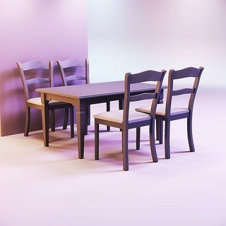 farmhouse dining table chairs gabby dollhouse toy lol store doll house furniture miniature diy barbie modern set american chair dolls bjd tiny games toys 3d print model - Mito3D