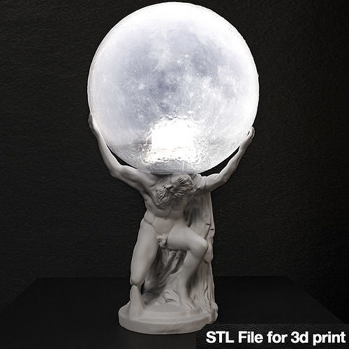 farnese atlas lamp 3d printable art artistic deco sculpting homedecor interiorstyling interior statue figure home items decoration greek moon geek house decor 3D print model - Mito3D